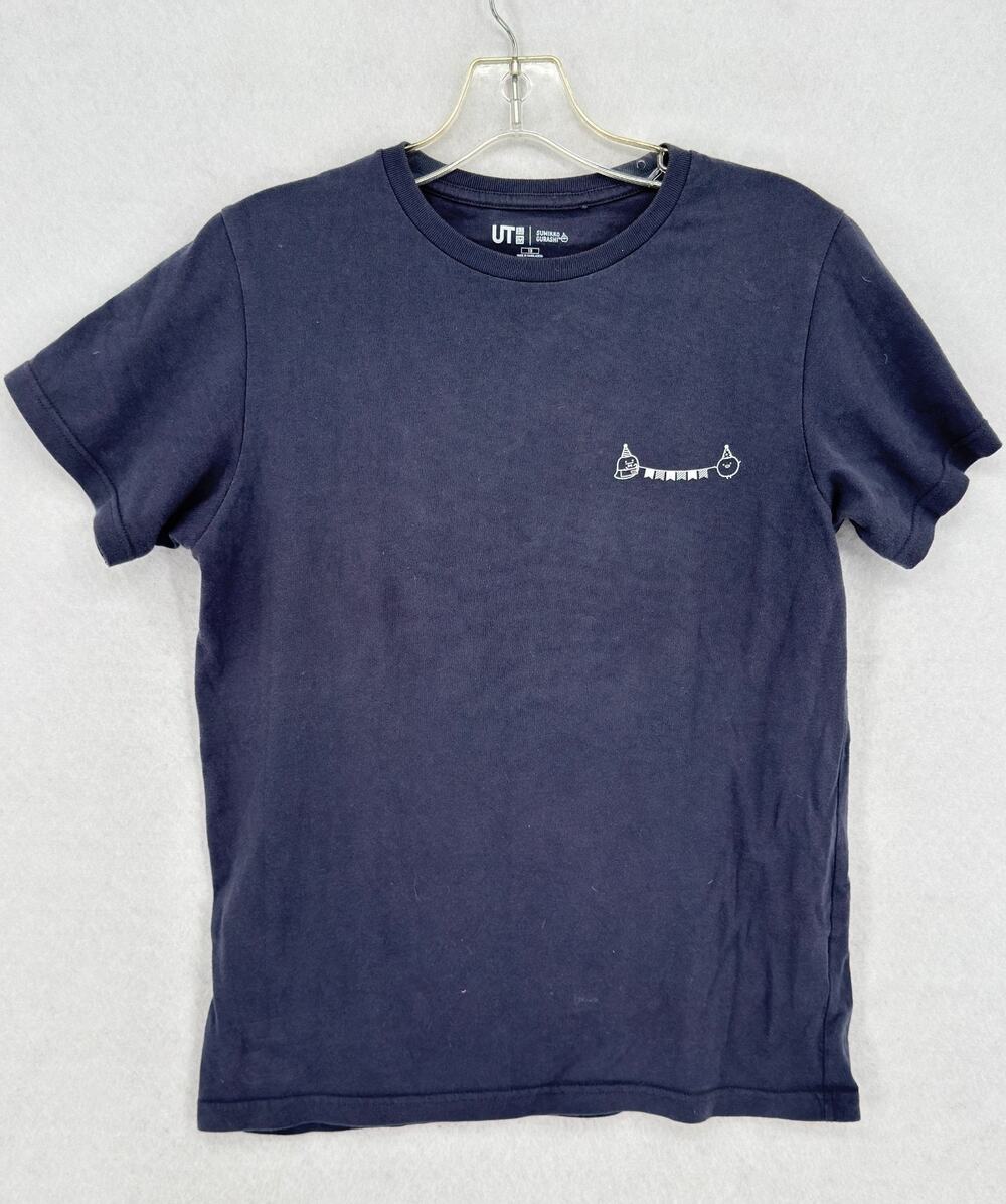 UNIQLO Sumikko Gurashi UT Kids Navy Blue Graphic Short Sleeve T Shirt Sz 13